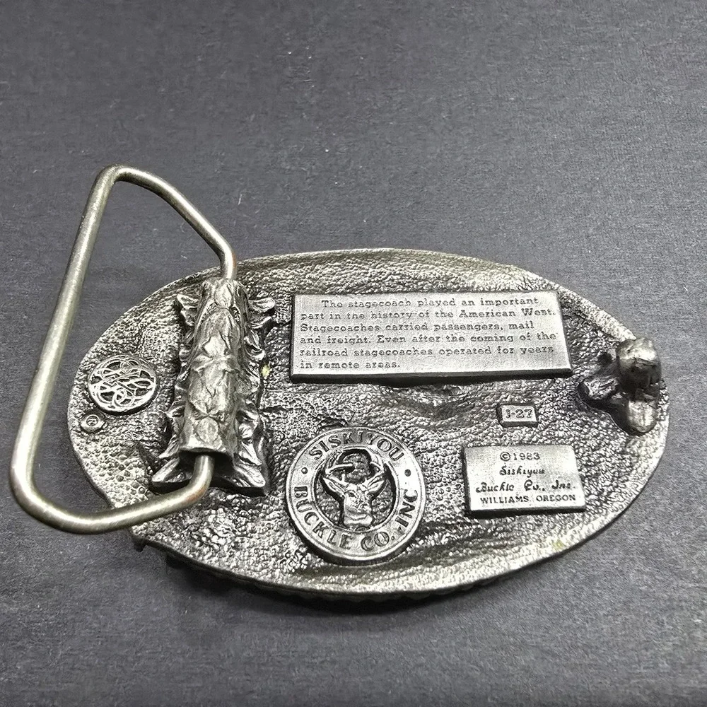 Siskiyou Buckle Co Vintage 1983‎ Stagecouch Williams Oregon Belt Buckle